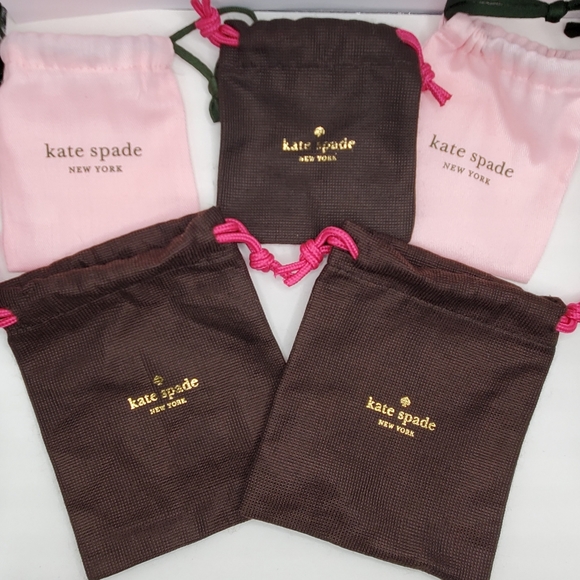 Authentic Kate Spade Jewelry Dust Bag set 5 for Lot Necklaces, Earrings, Watches